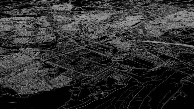 3D looped animation of city - Zwolle Netherlands