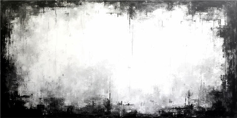 Obraz premium Abstract art with the black and white monochrome with grunge style, brush stroke, and texture and graphic design for background.
