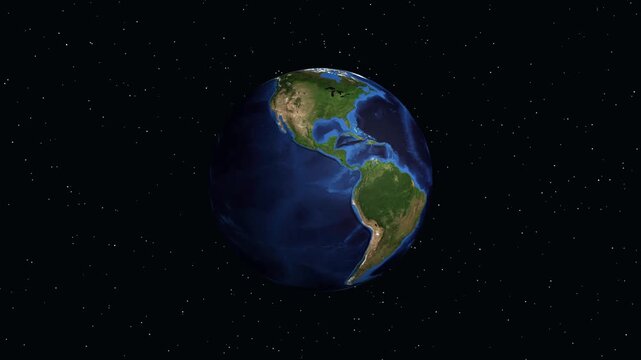 Earth Zoom Animation Rotating to Lille France with Geographic Coordinates