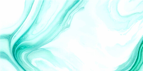 Abstract ocean waves fluid art with turquoise and white colors watercolor style with dreamy and artistic design and fluid ink. © Zìyóu