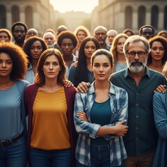 Fototapeta premium Diverse group of people standing together.