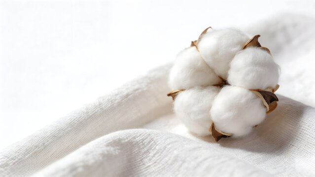 Cotton boll on fabric