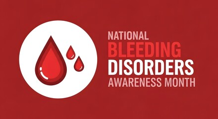 National Bleeding Disorders Awareness Month Background with Blood Drop Symbol for Healthcare and Medical Campaign