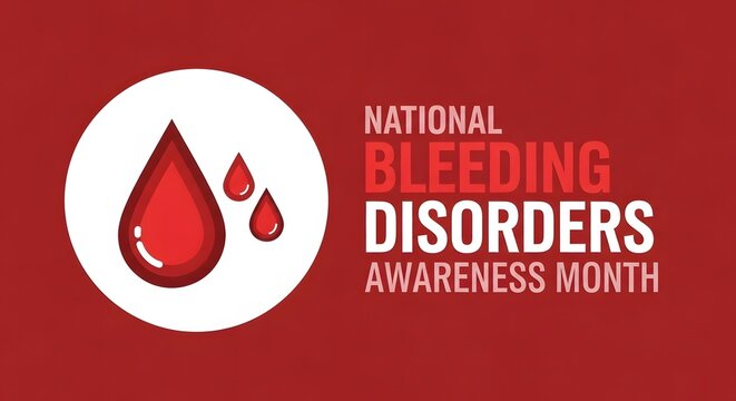 National Bleeding Disorders Awareness Month Background with Blood Drop Symbol for Healthcare and Medical Campaign