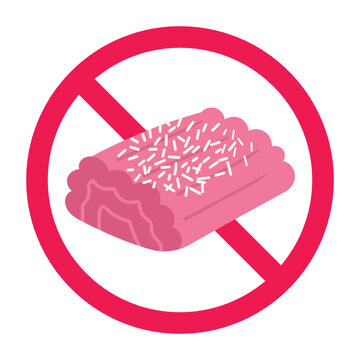 No getuk lindri sign, forbidden sign with getuk lindri icon, no cassava food allowed icon 