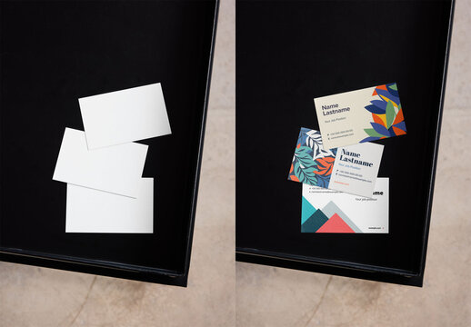 Mockup Of Three Customized Eu Business Cards