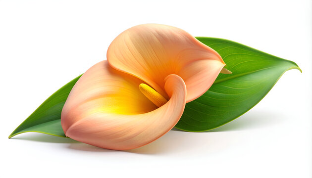 A vibrant calla lily bloom is showcased against a clean white background.