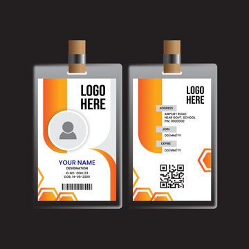 Professional orange and white corporate identity card template