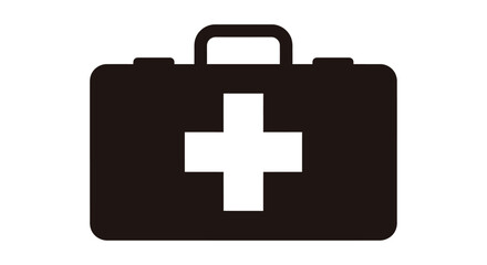 Fototapeta premium Black medical first aid kit box.