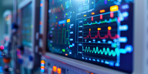 Fototapeta premium Vital Signs Monitors in Hospital ICU