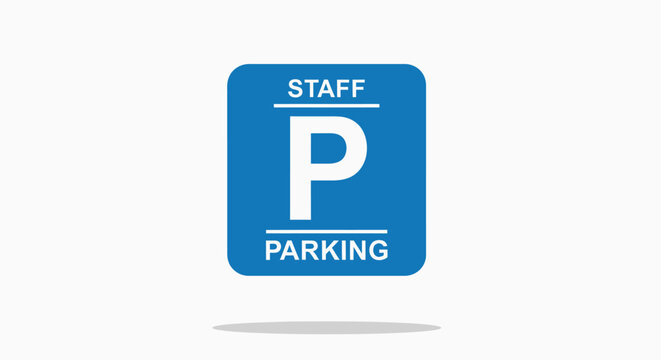 Blue Staff Parking Sign Board.