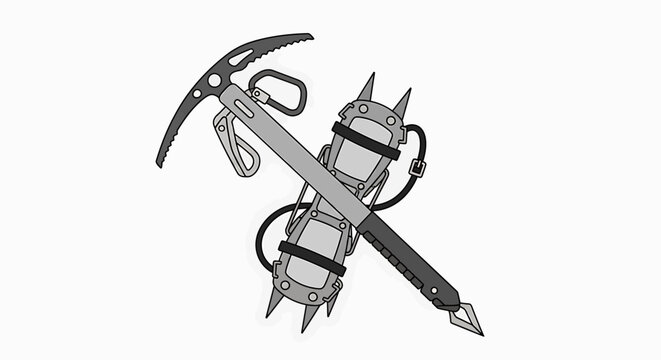 Climbing Ice Axe with Carabiner.