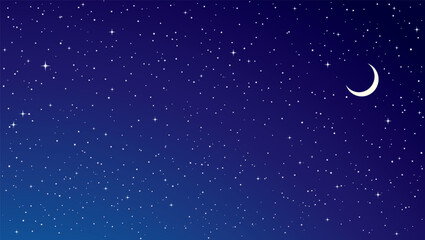 Stars in the night sky. Vector drawing © Marina