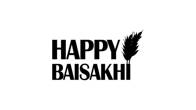 happy baisakhi, black vector silhouette