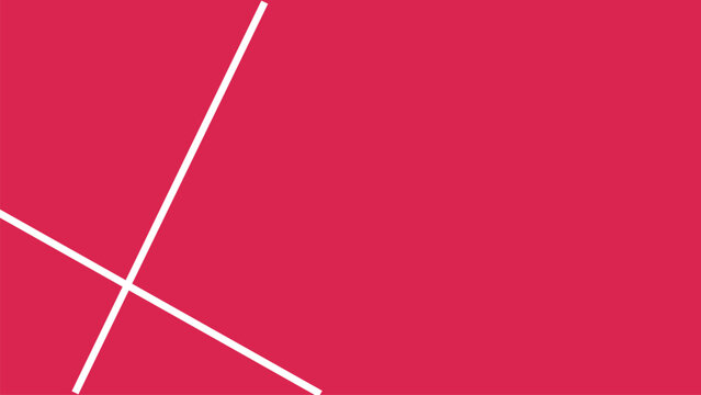 Minimalist abstract red background with intersecting white diagonal lines forming geometric X shape modern vector design
