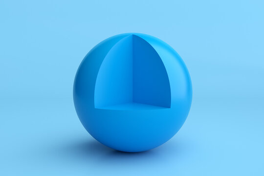 Blue sphere cross section visualizing inner structure
