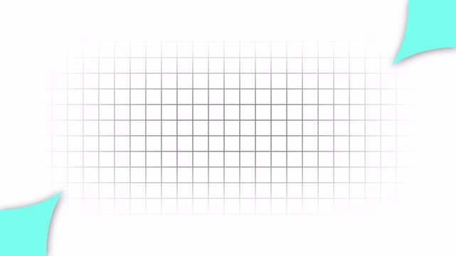 White sheet of paper with a curled corner on a clean grid pattern background