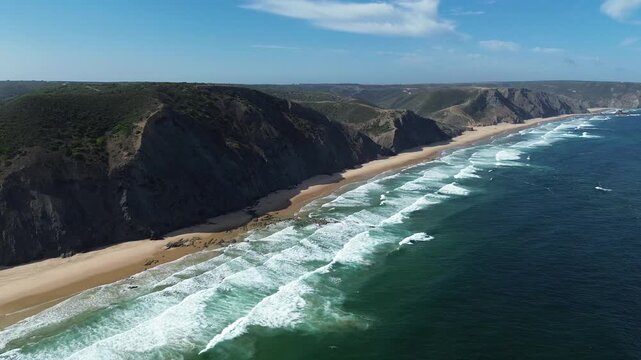 Drone video Praia da Barriga Portugal Europe