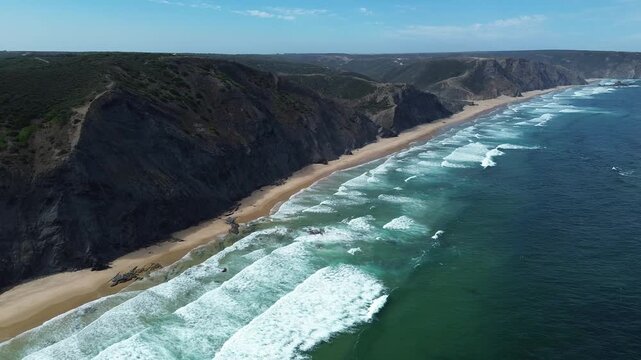 Drone video Praia da Barriga Portugal Europe