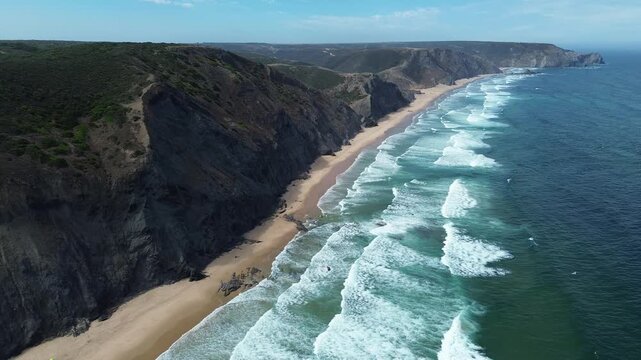 Drone video Praia da Barriga Portugal Europe