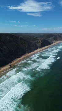 Drone video Praia da Barriga Portugal Europe