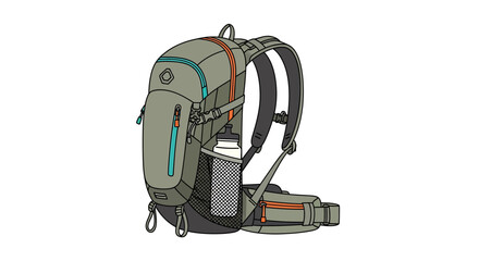 Naklejka premium Colorful Hiking Backpack with Hydration System.