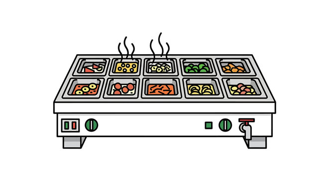 Commercial food warming buffet tray.