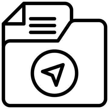 file folder data document send delivery service simple line icon