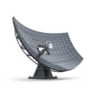 Curved Solar Dish Antenna Array with Reflective Panels in White Space