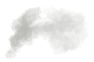 Naklejka premium Nube de vapor blanco densa aislada sobre fondo negro, textura de humo abstracto o neblina atmosférica con fondo transparente