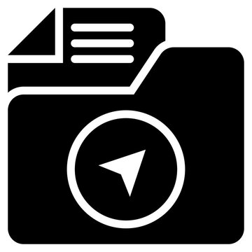 file folder data document send delivery service solid glyph icon