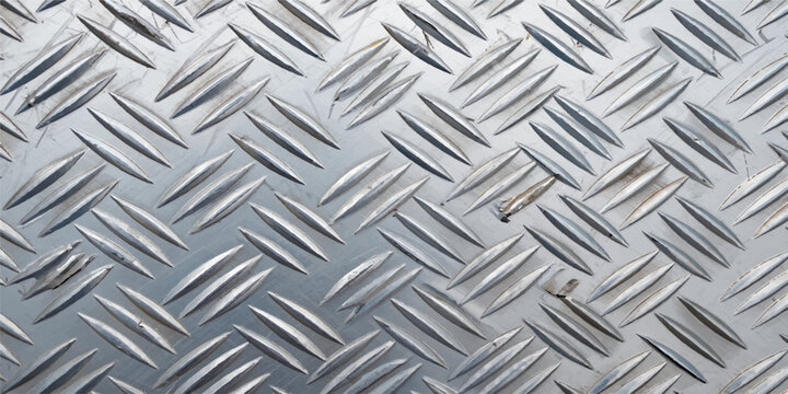 Metal diamond plate steel texture seamless industrial surface pattern background sheet aluminum gray shiny rough design