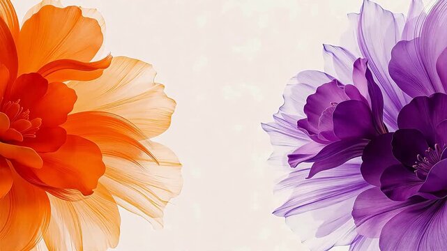 Two colorful flowers on white background