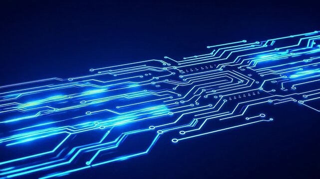 Blue glowing circuit board design