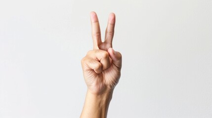 Naklejka premium Peace Sign Hand Gesture Showing Victory