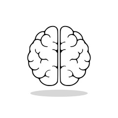 Fototapeta premium Brain silhouette icon with shadow