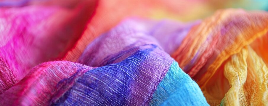 A close-up of traditional fabric dying techniques, showcasing vibrant colors and the process of cultural artistry. 