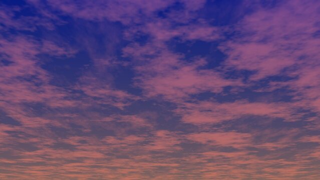 夕焼け空と流れる雲 背景素材 幻想的な夕暮れ マゼンタとブルー / Sunset sky and flowing clouds background ethereal twilight magenta and blue