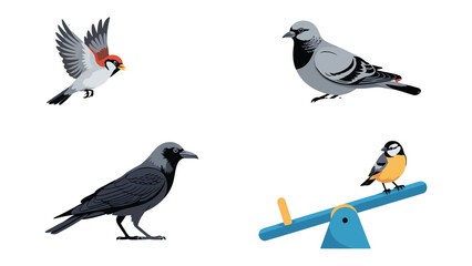 A Symphony of Birds: A captivating collection of bird illustrations, showcasing a diverse array of avian species and their unique characteristics. © hafs121