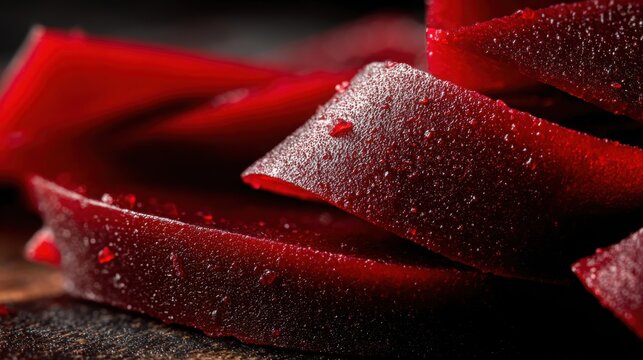 Macro view of a deep red beef liver slice showcasing its moist texture and rich tones