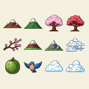 Vibrant nature scene with mountains trees clouds and a bird in flight