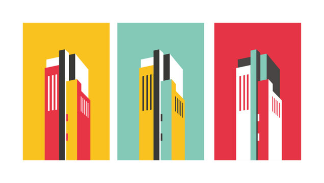 Design set building bauhaus unique abstract bold