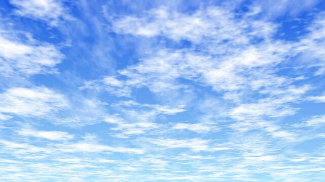 青空から夕焼けへ変わる空のタイムラプス 流れる雲 背景素材 変化 / Time lapse of sky changing from blue sky to sunset flowing clouds background