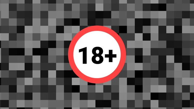 Eighteen Plus Restriction Background for Adult Content with a Blurred Pixelated Background Perfect for Adding a Censor Effect for Entertainment Media or Social Commentary Use