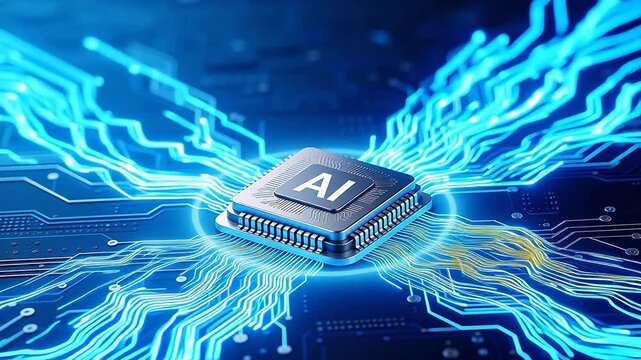 AI chip on circuit board
