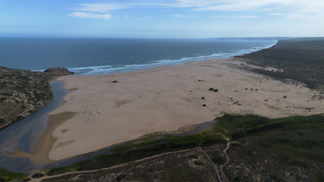 Drone photo Praia da bordeira Portugal Europe