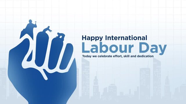 Labour Day Minimal Flat Animation Scene