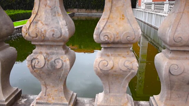 Ornate Stone Balustrade at the Palace of the Marquis of Calheta in Lisbon