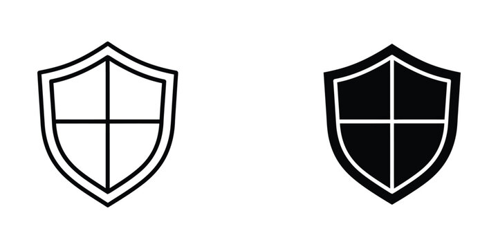 Contrast of traditional and modern shield designs featuring cross symbols