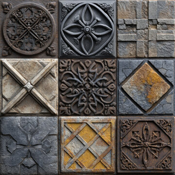 Ornate decorative tiles pattern